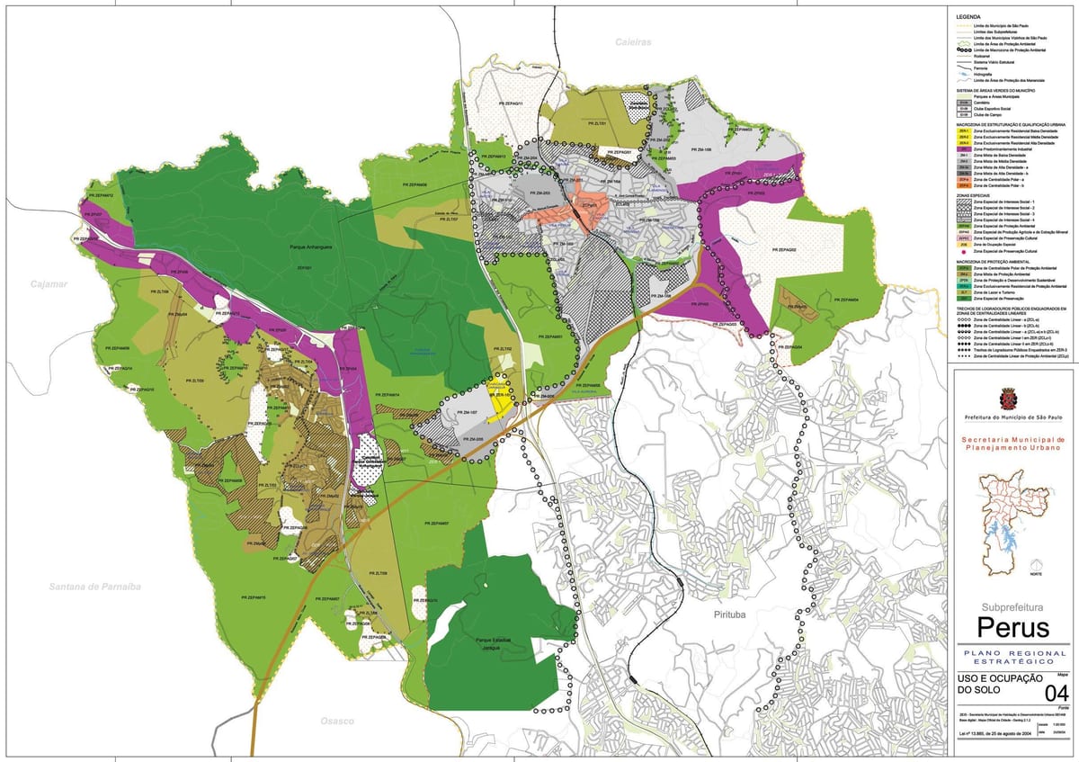 Mapa Sao Paulo Перус - przechwytywanie ziemi
