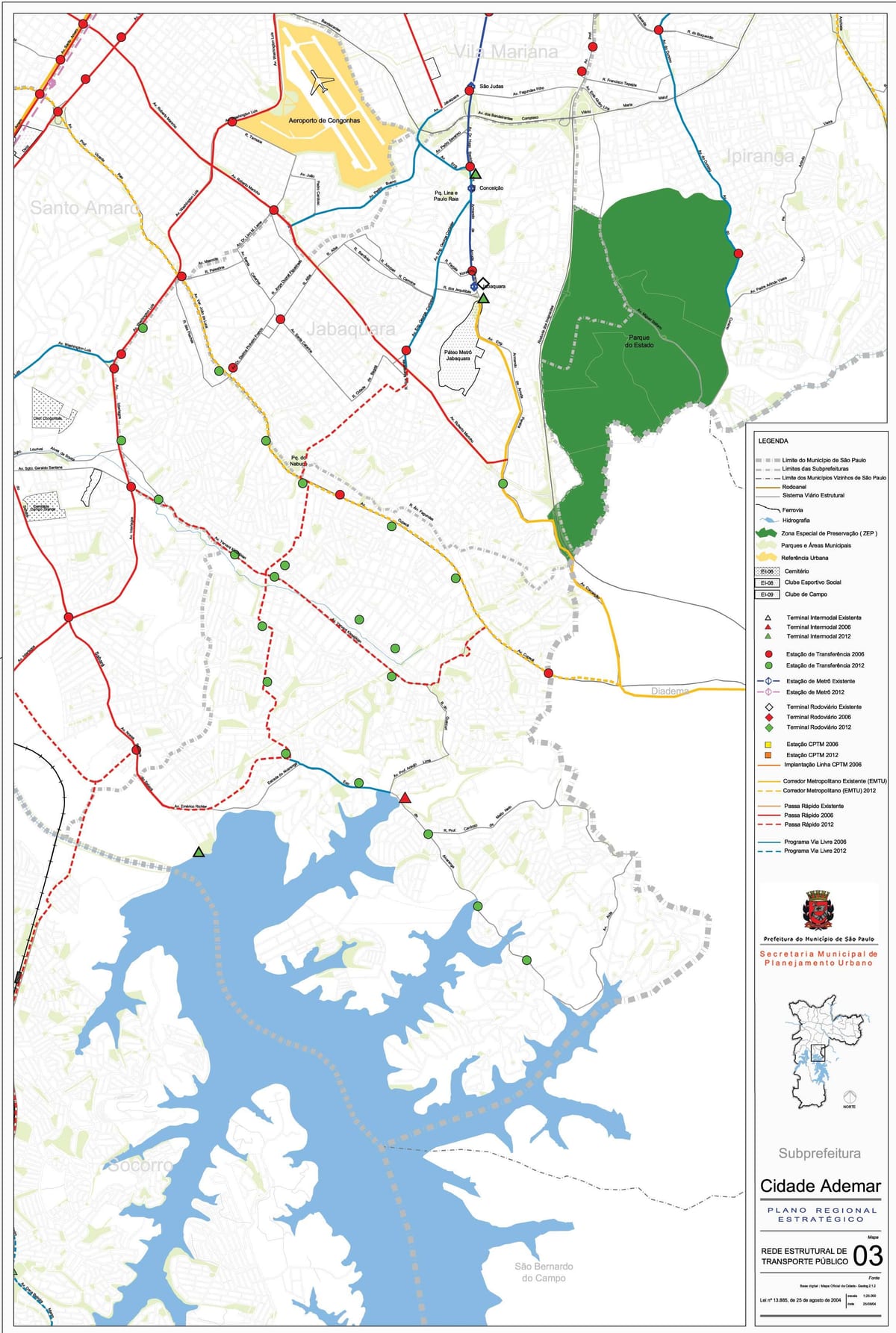 Mapa Сидаде Адемаре Sao Paulo - transport publiczny
