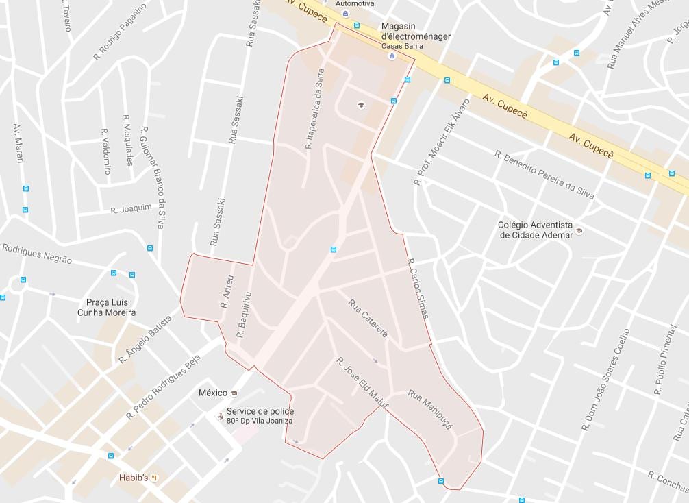 Mapa Сидаде Адемаре Sao Paulo