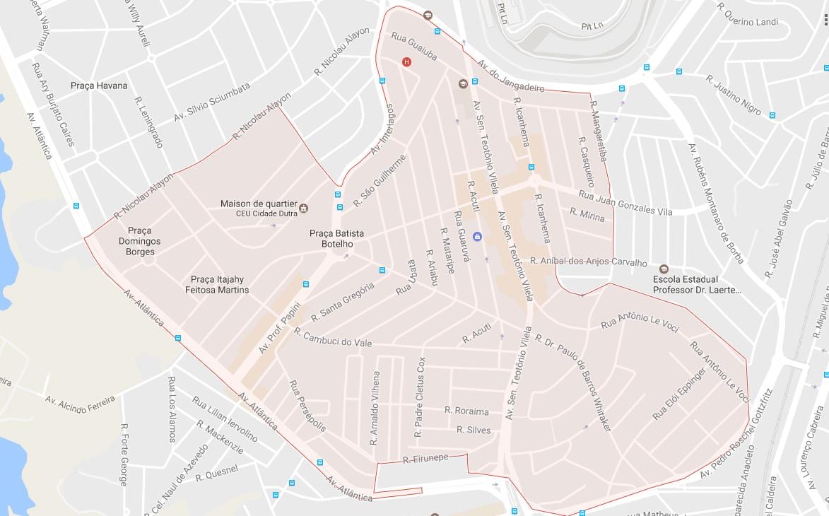 Mapa miasta Sao Paulo Дутра