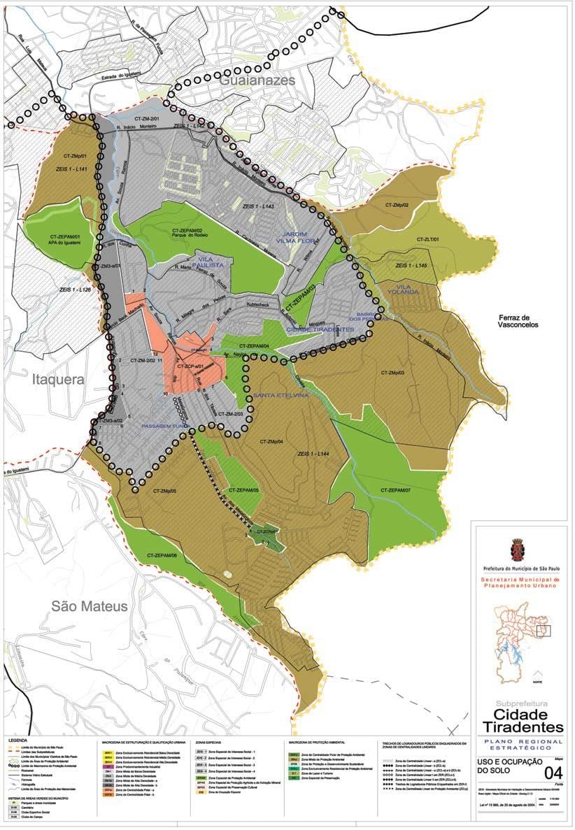 Mapa Сидаде Тирадентесе Sao Paulo - przechwytywanie ziemi