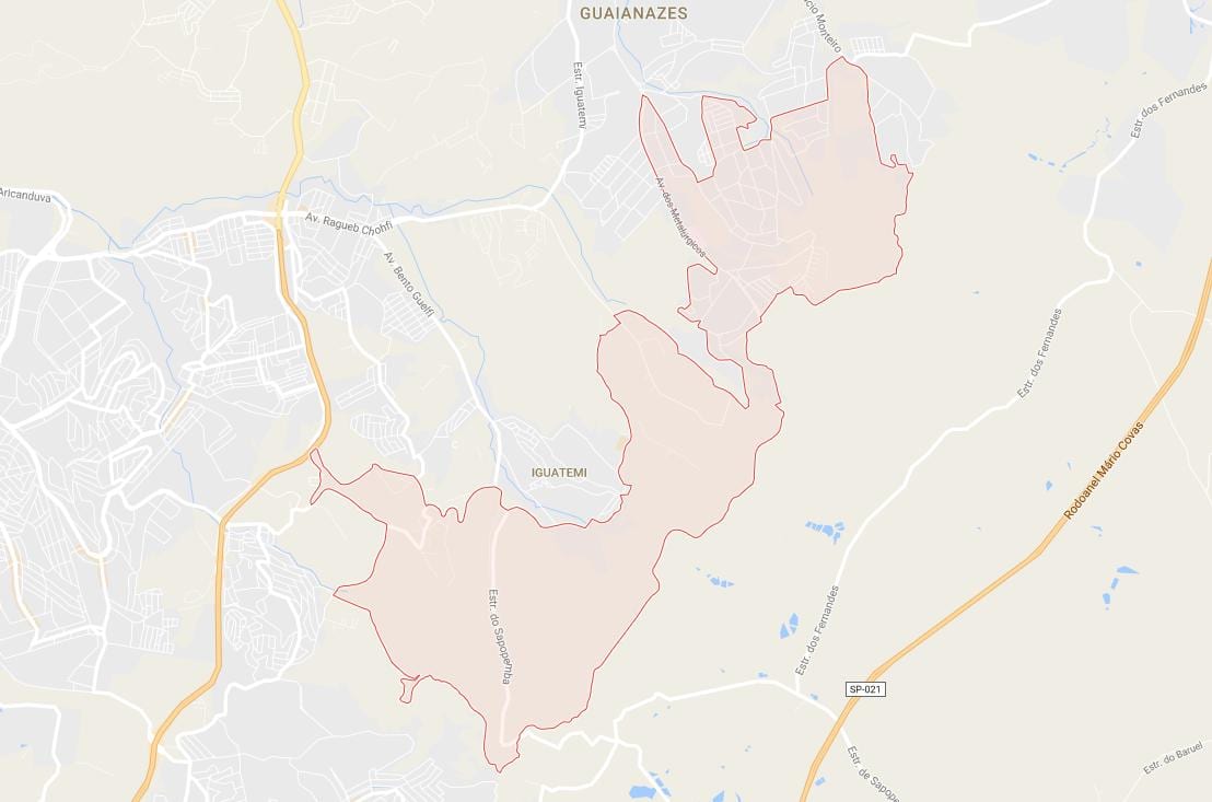 Mapa Сидаде Тирадентесе Sao Paulo