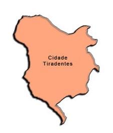 Mapa Сидаде Тирадентесе супрефектур