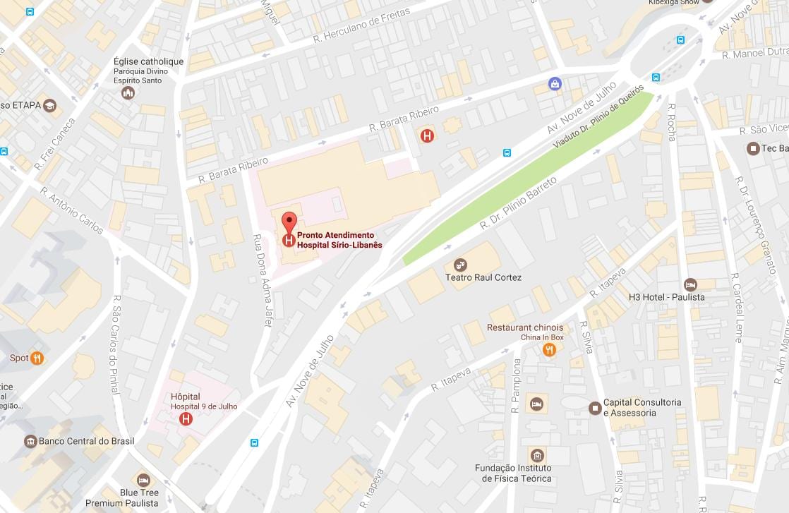 Mapa Сирио-Лебанес szpitalu