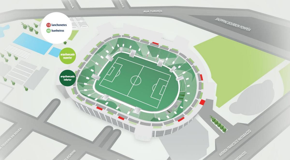 Mapa Allianz Park - górne trybuny