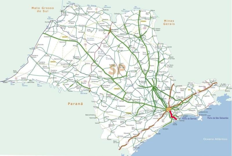 Mapa autostrady Аншиета - SP 150