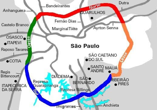 Mapa autostrady Мариу Covas - SP 21