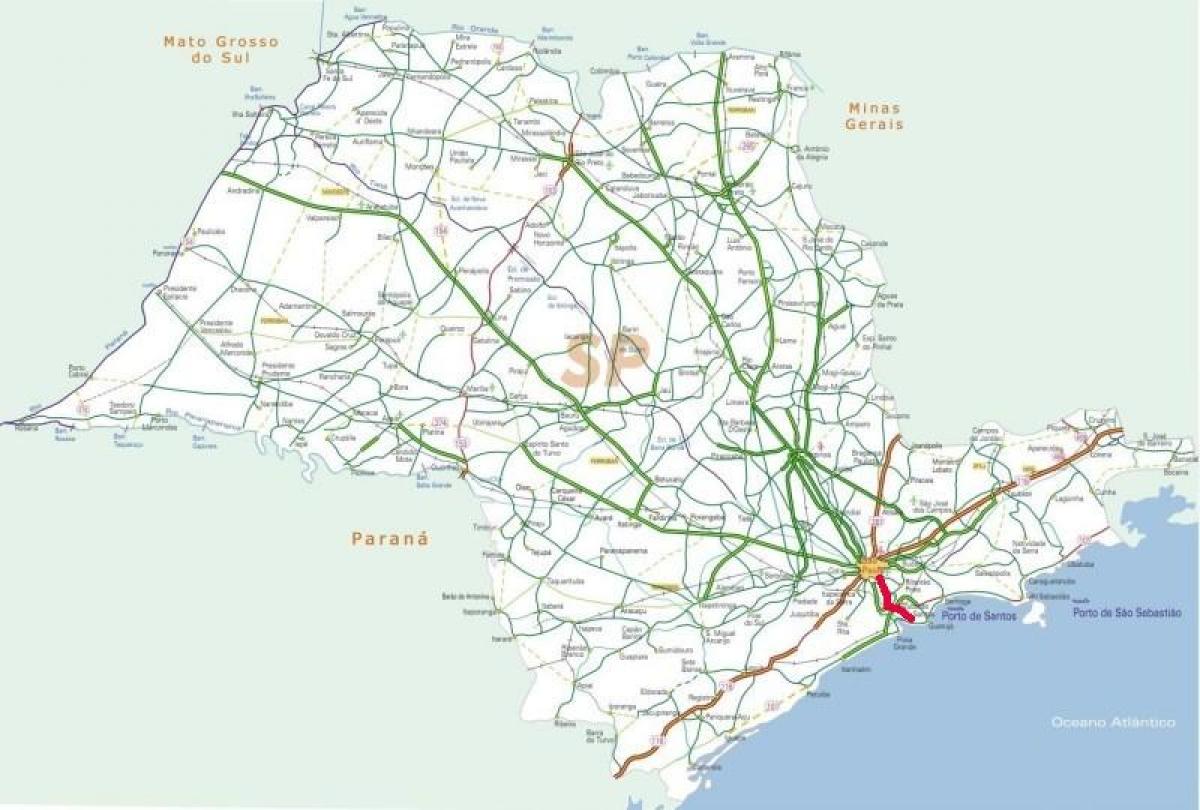 Mapa autostrady Аншиета - SP 150