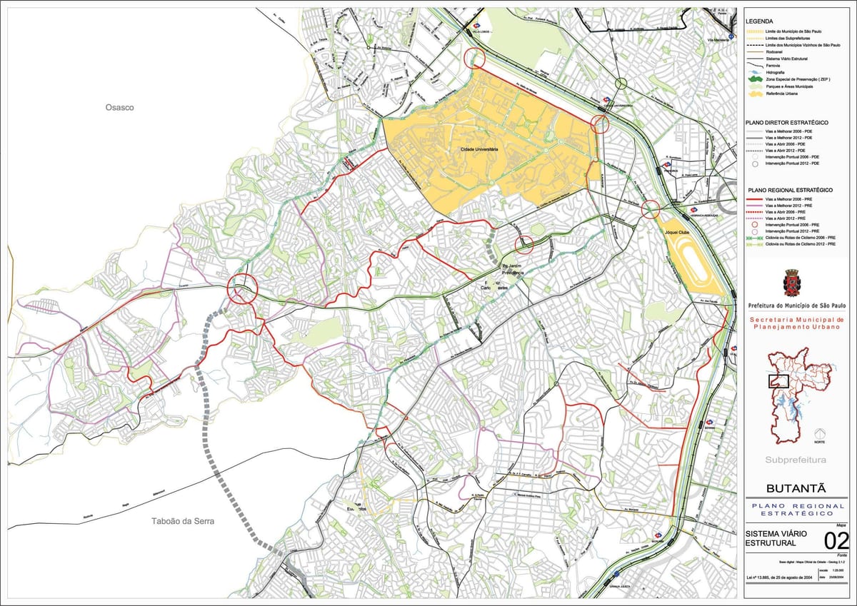 Mapa Butantã Sao Paulo - dróg