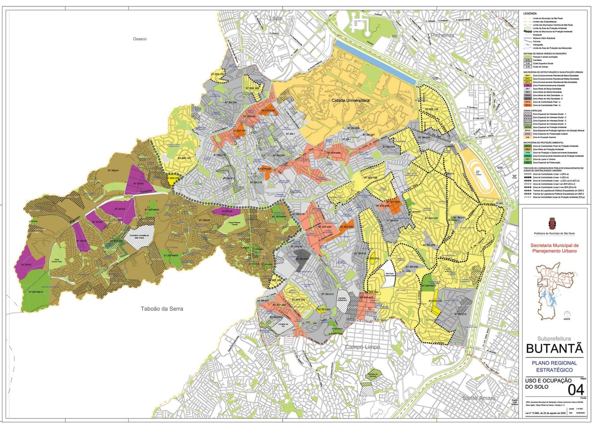 Mapa Butantã Sao Paulo - przechwytywanie ziemi