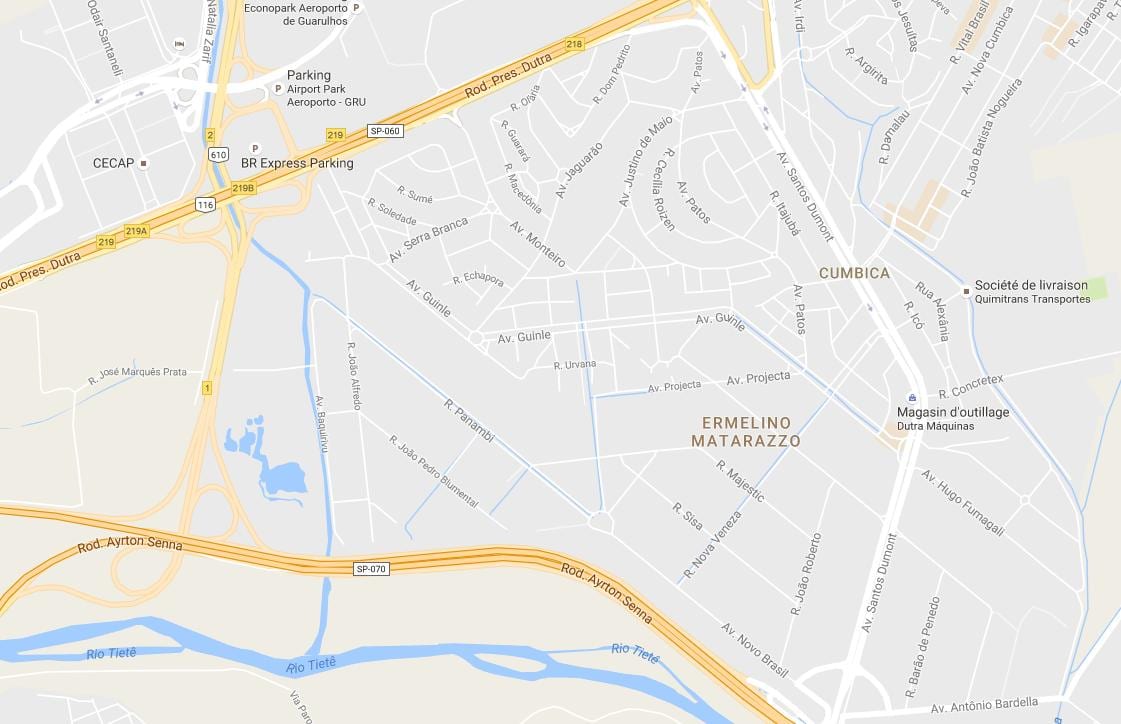 Mapa Матараццо Ermelino Sao Paulo
