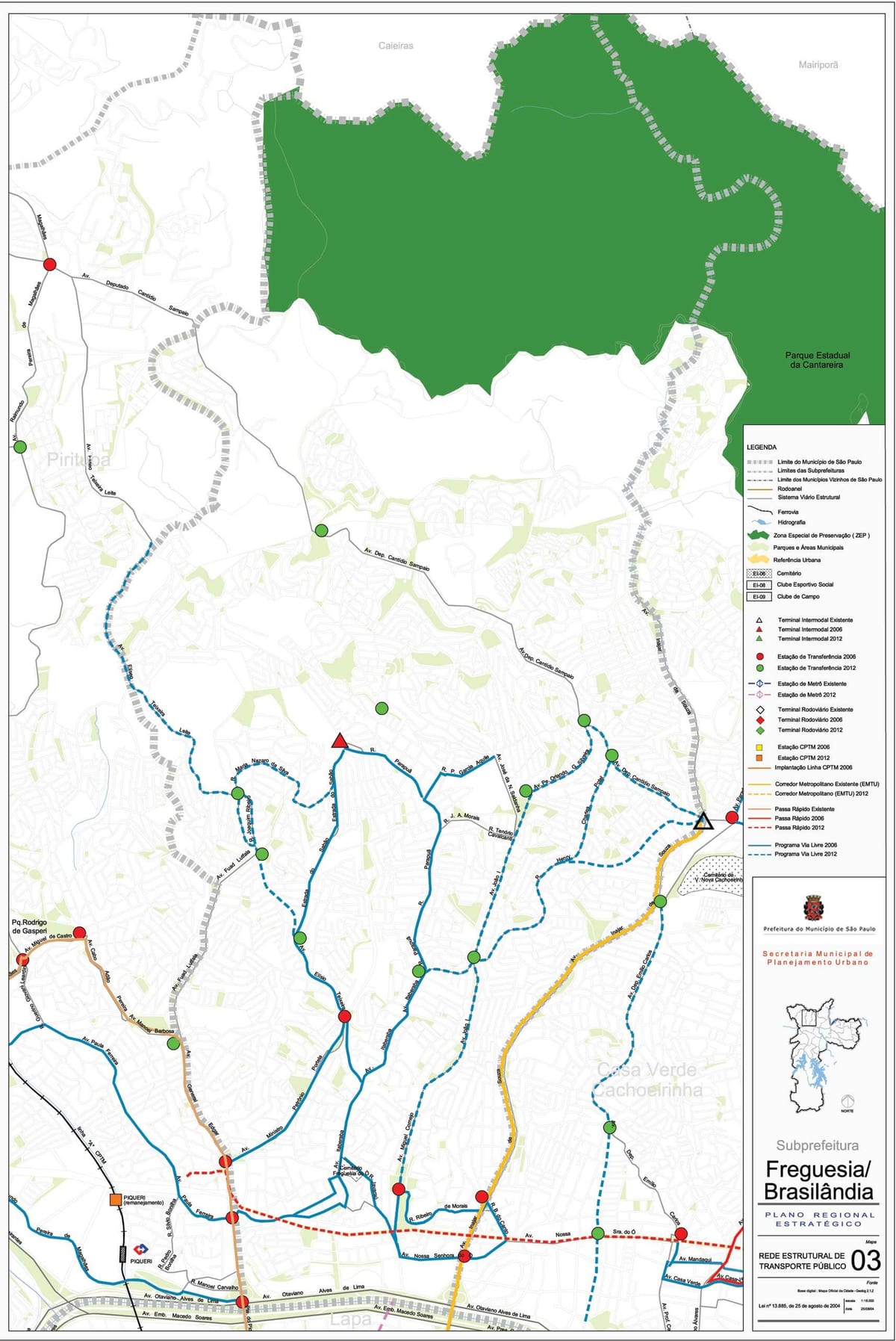 Mapa Freguesia robić Sao Paulo - transport publiczny