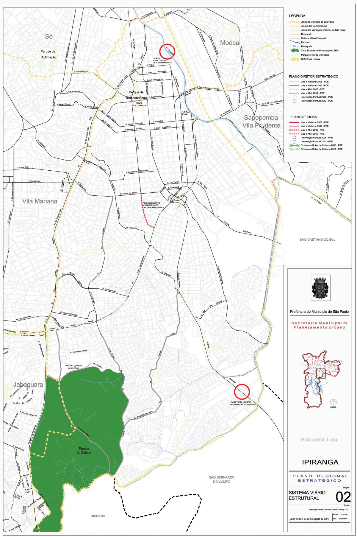 Mapa Ipiranga-Sao Paulo - dróg