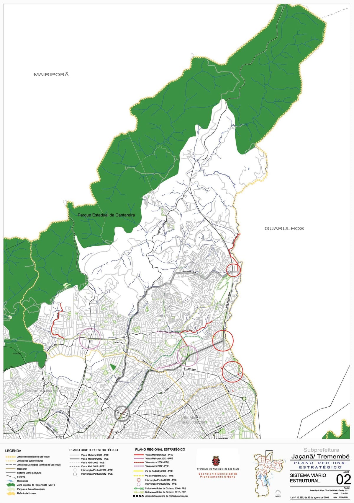 Mapa Jaçanã-Tremembé Sao Paulo - dróg