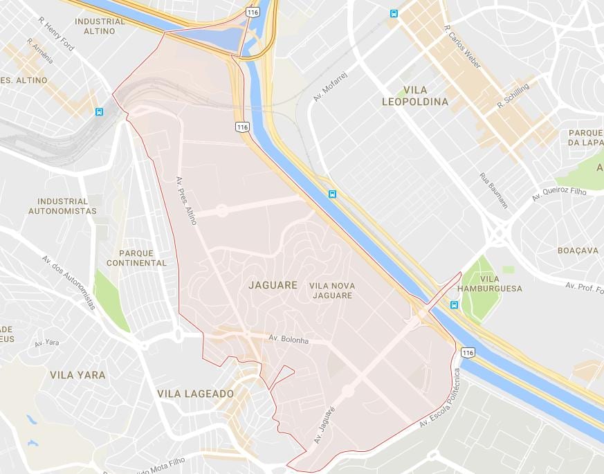 Mapa Sao Paulo Jaguaré