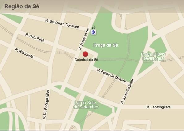 Mapa katedra w São Paulo