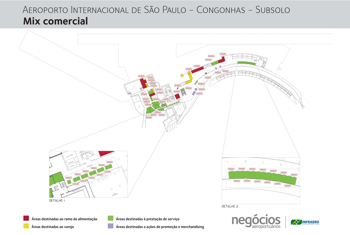 Mapa lotniska Congonhas - piętro -1