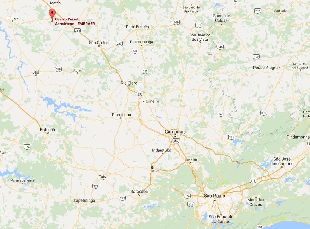 Mapa lotnisko Gavião Peixoto