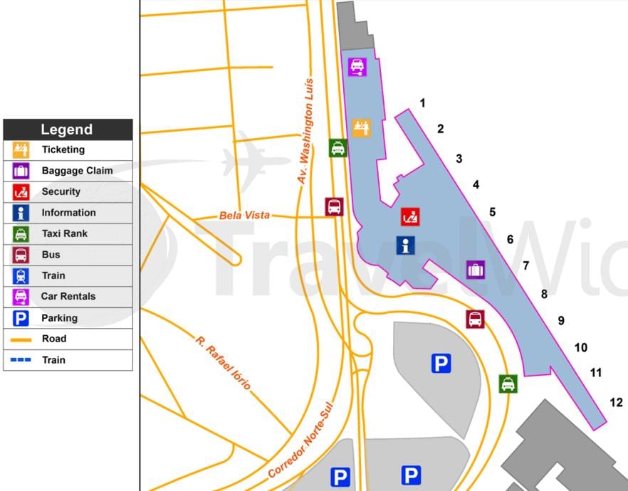 Mapa lotnisko Congonhas