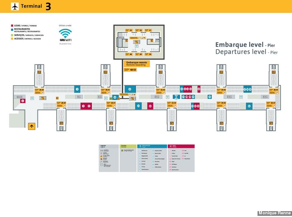Mapa Międzynarodowy port lotniczy São Paulo-guarulhos - terminal 3