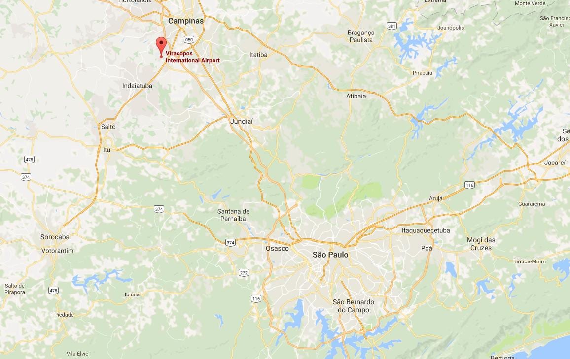Mapa Międzynarodowy port lotniczy Campinas