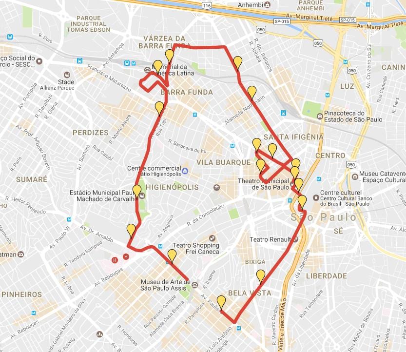 Mapa Międzynarodowego walki byków w San Silwestre