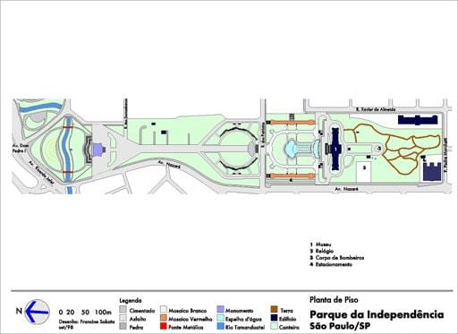 Mapa Independencia parku Sao Paulo