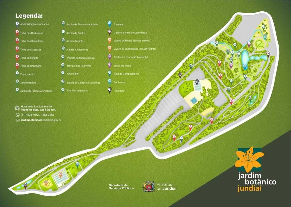 Mapa ogród Botaniczny Жундиаи