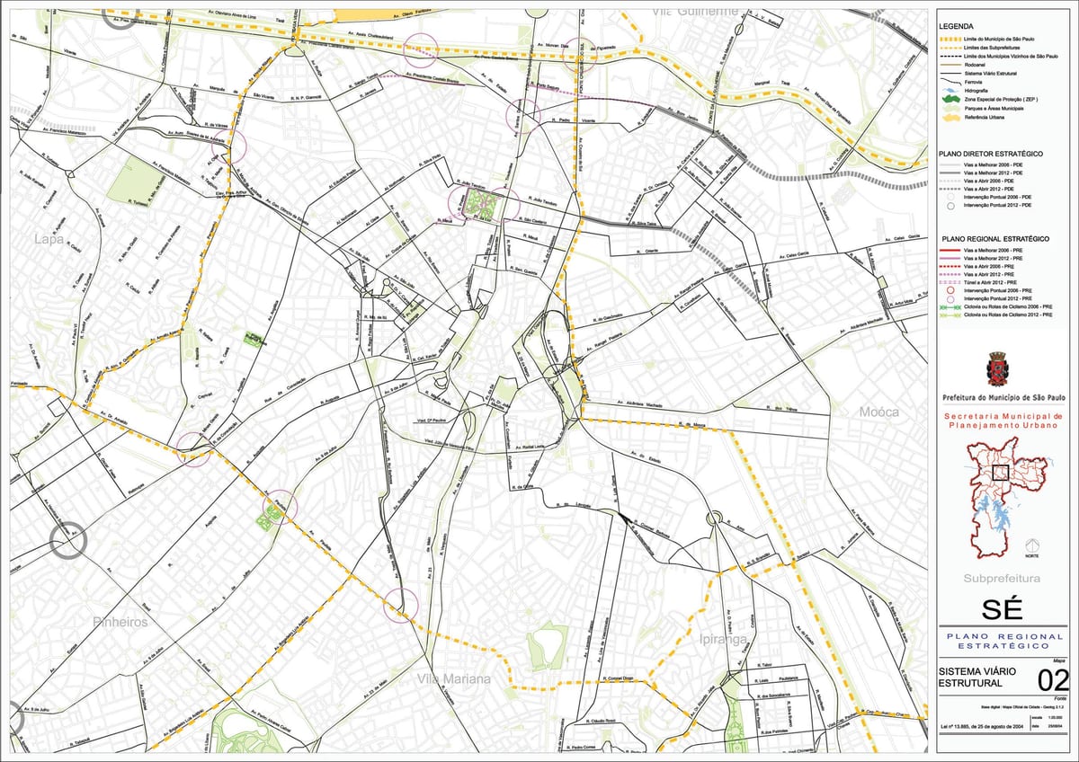 Mapa ce Sao Paulo - dróg