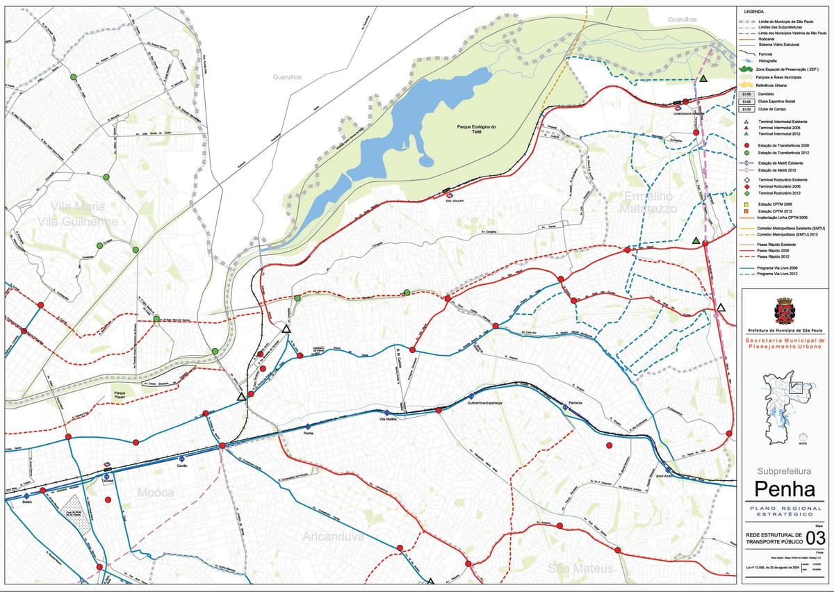 Mapa Peña, Sao Paulo - transport publiczny