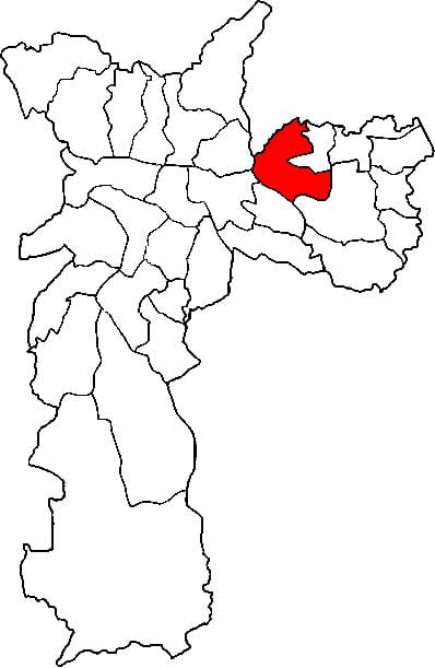 Mapa Peña sub-prefektura w Sao Paulo