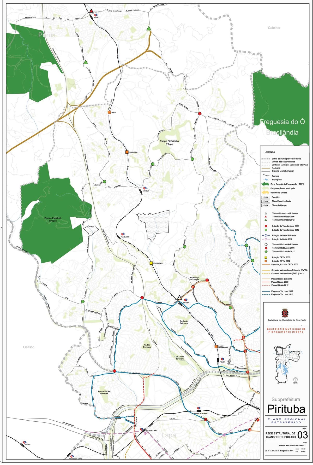 Mapa Pirituba-Jaraguá Sao Paulo - transport publiczny