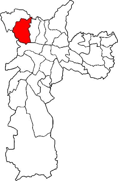 Mapa Pirituba-Jaraguá супрефектур Sao Paulo