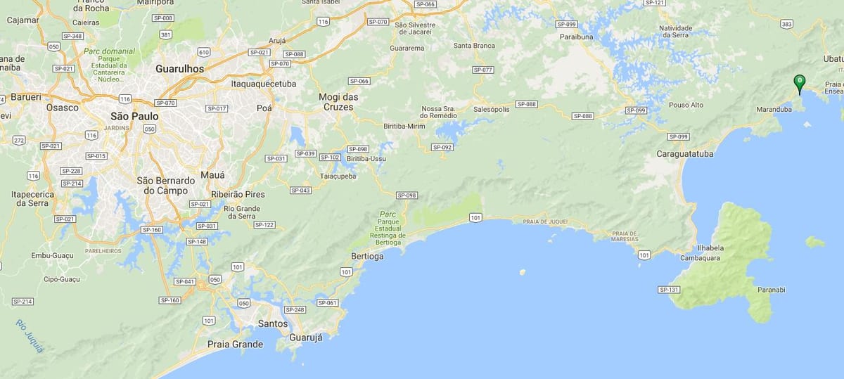 Mapa plaża Вермелья do Sul