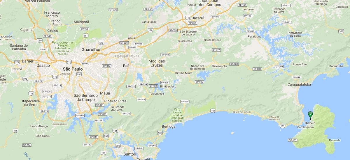 Mapa plaży Энгенью Dágua