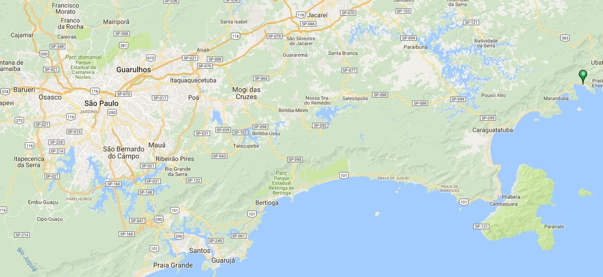 Mapa plaża Domingas dias z