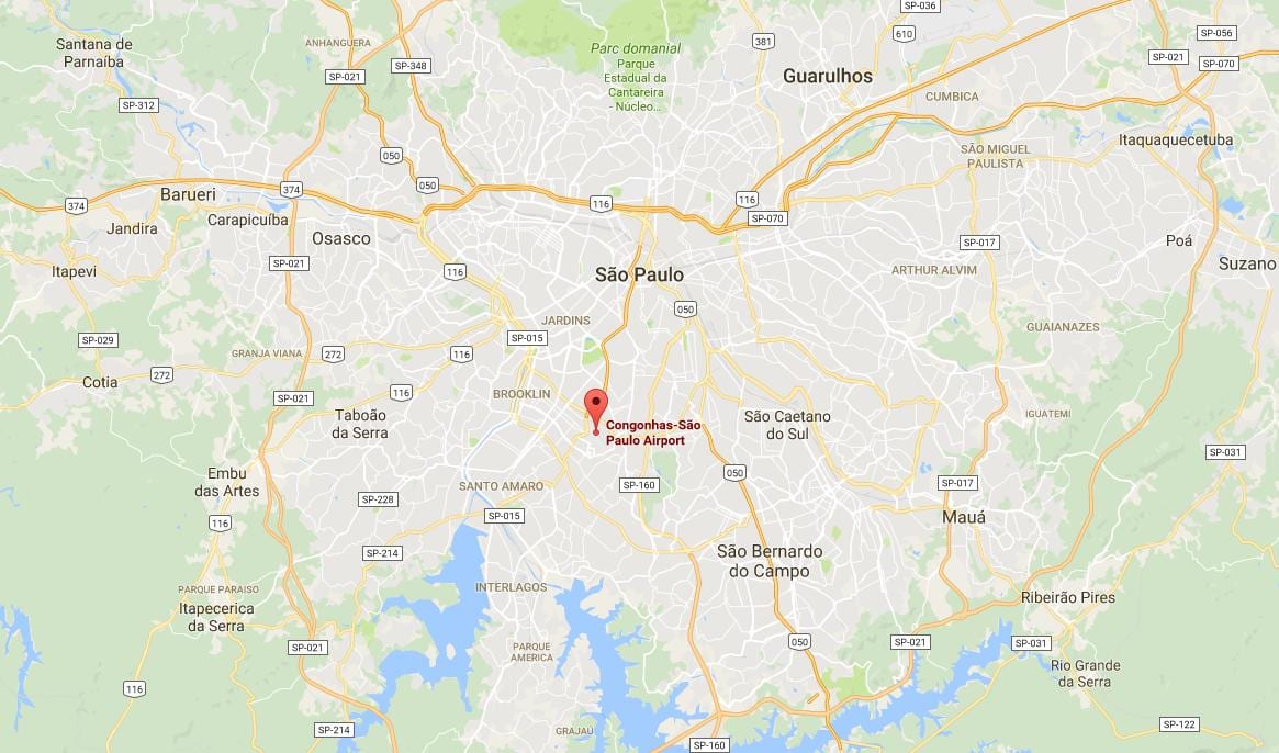 Mapa lotniska Congonhas São Paulo