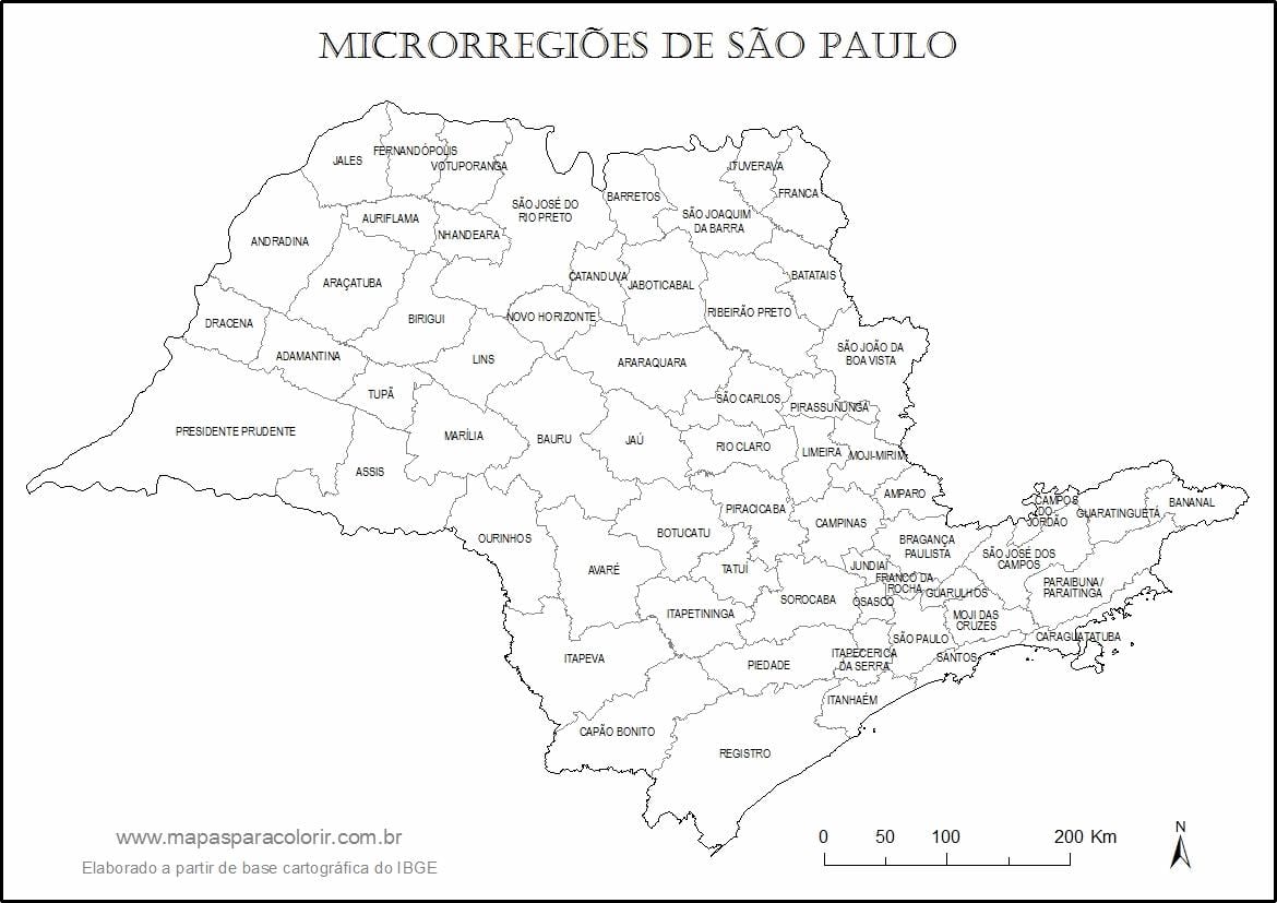 Mapa Sao Paulo Panna - mikro-regionów