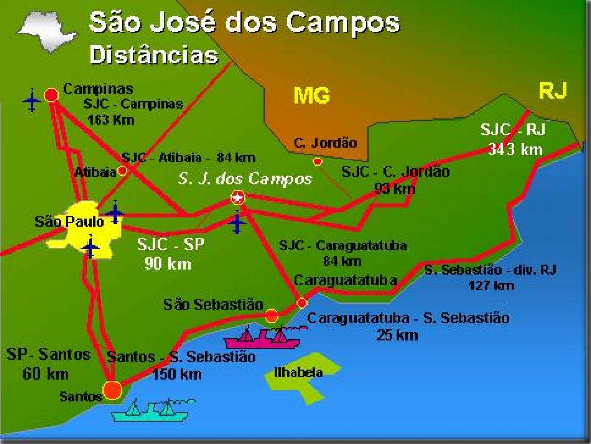 Mapa lotniska w San Jose dos campos