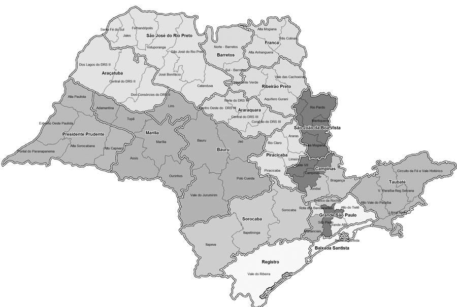 Mapa Sao Paulo czarny i biały
