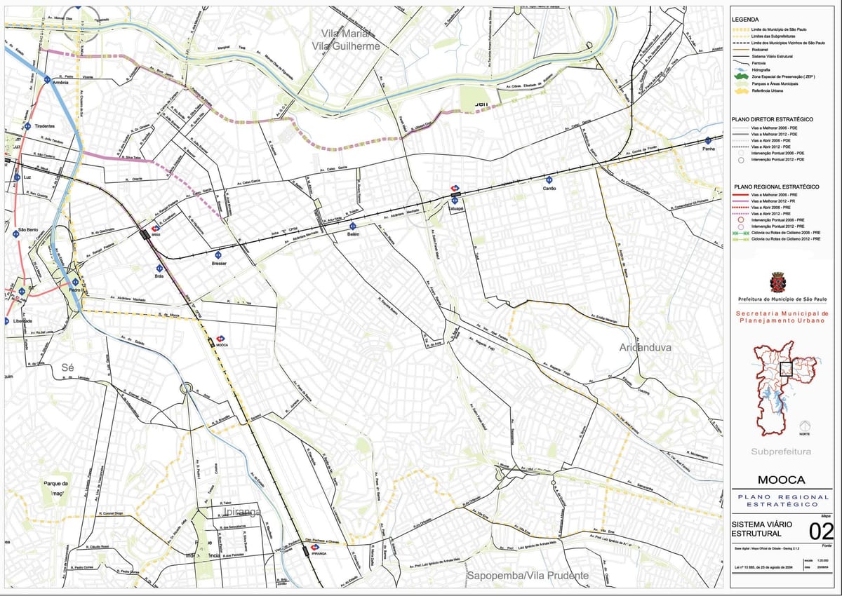 Mapa stacji São Paulo - dróg