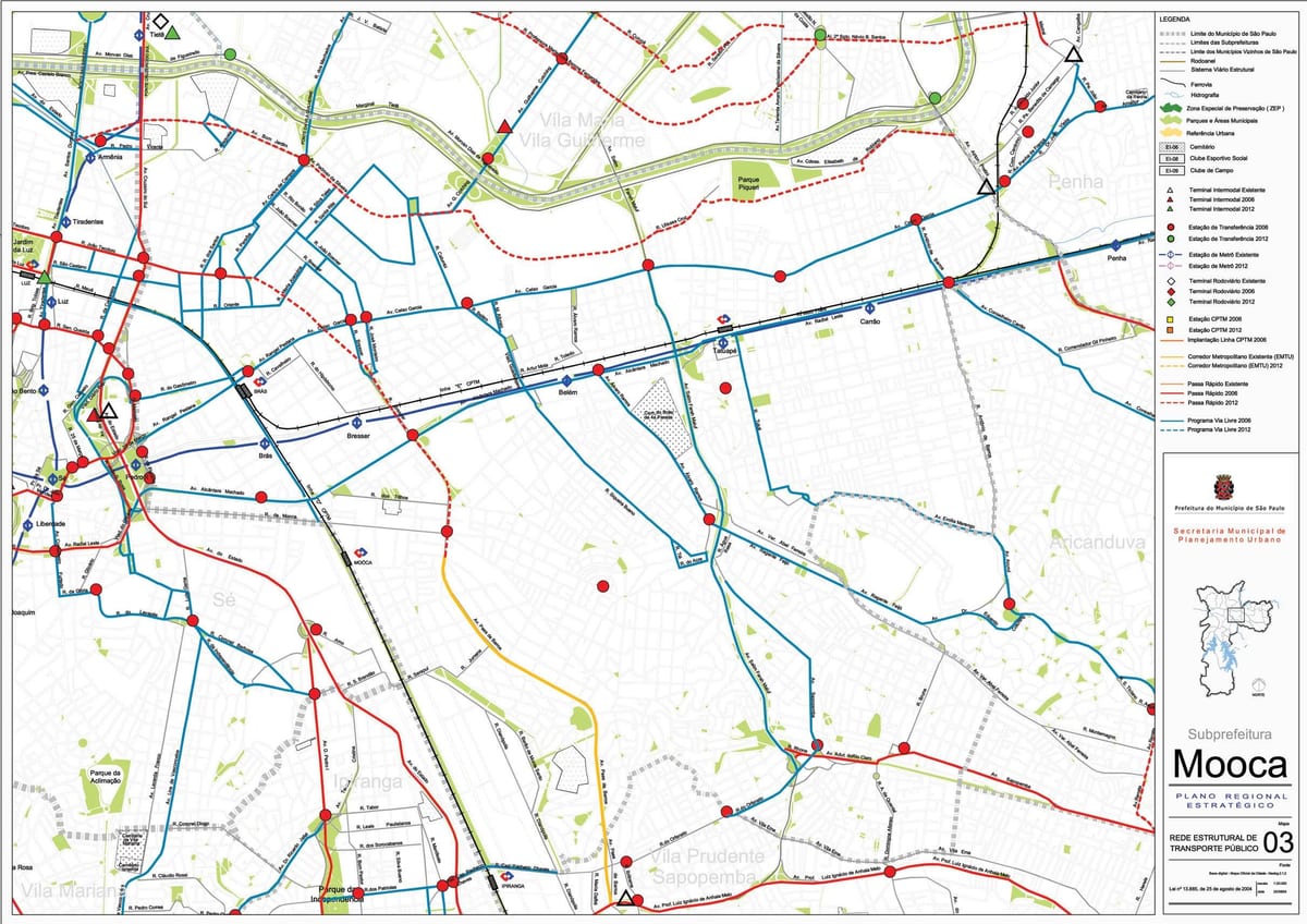 Mapa stacji São Paulo - transport publiczny