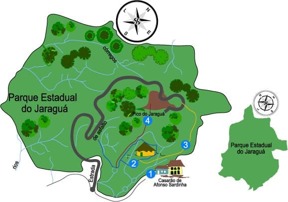 Mapa Jaraguá szczyt
