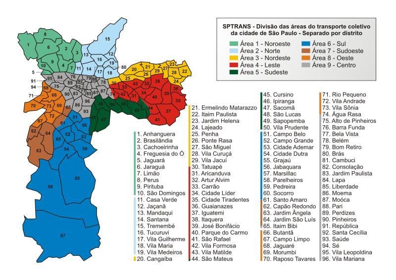 Mapa Сптранс transportu publicznego