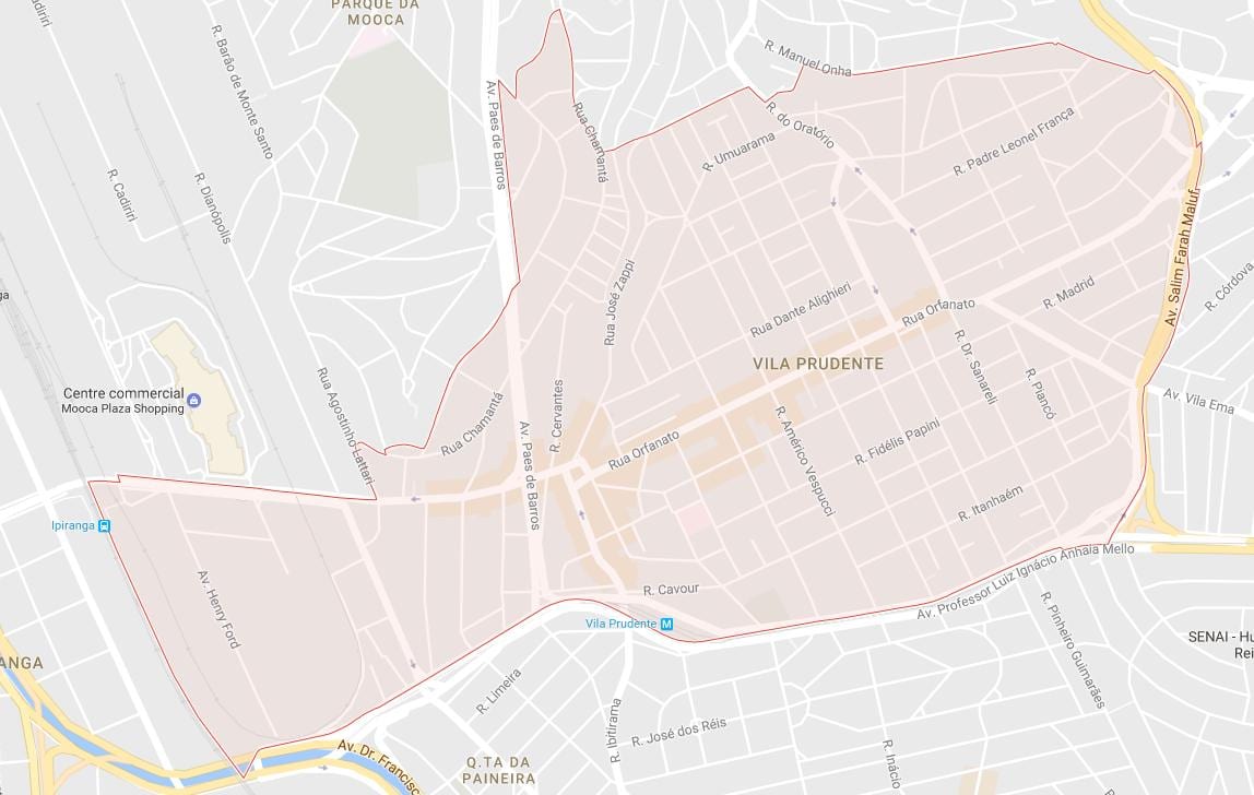 Mapa Sao Paulo Vila Prudente