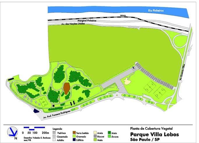 Mapa parku Villa-lobos