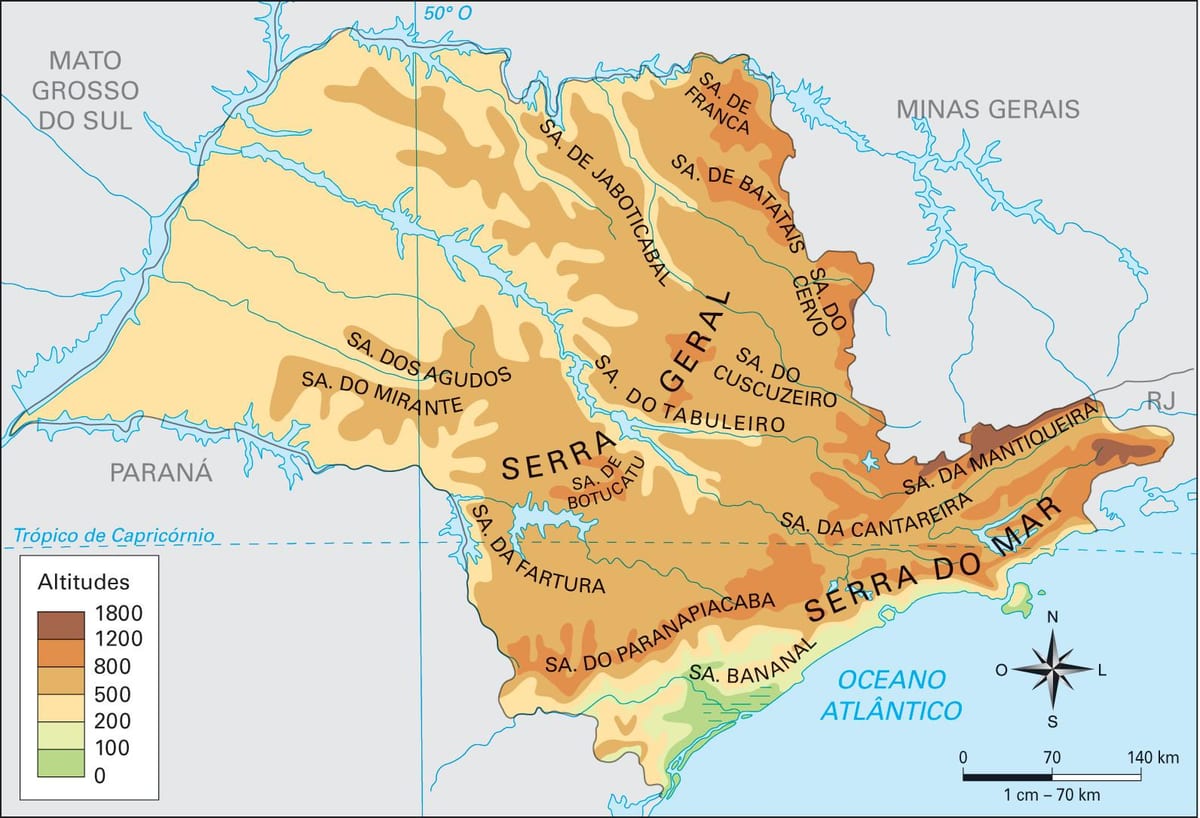 Mapa wysokości Sao Paulo