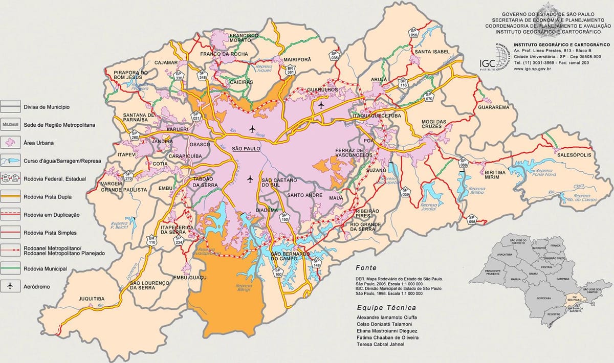 Mapa fotografia wielkiego Sao Paulo
