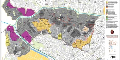 Mapa Lapa Sao Paulo - przechwytywanie ziemi