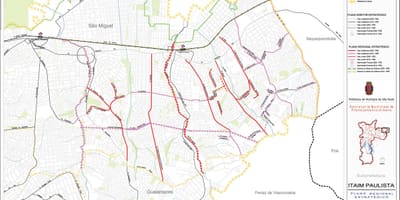 Mapa Итайн Paulista - Curuçá Vila Sao Paulo - dróg